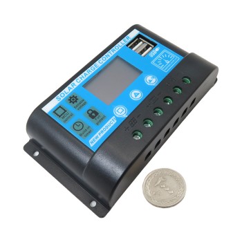 کنترلر شارژ پنل های خورشیدی 12 تا 24 ولت 20A با صفحه نمایش و خروجی USB