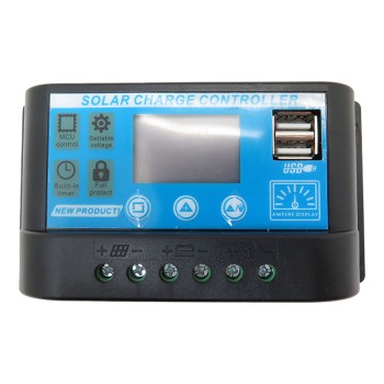 کنترلر شارژ پنل های خورشیدی 12 تا 24 ولت 20A با صفحه نمایش و خروجی USB