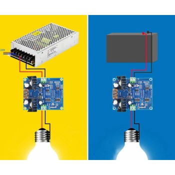 ماژول کاهنده XH-M403 با نمایشگر ولتاژ و جریان قابل تنظیم ماژول کاهنده XH-M403 با نمایشگر ولتاژ و جریان قابل تنظیم