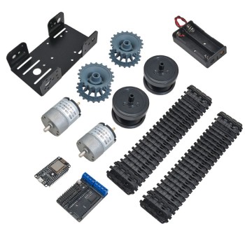 پک کامل شاسی تانک TP101 با شیلد موتور L293DD و برد ESP8266
