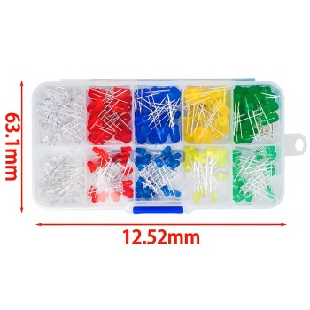 پک LED ال ای دی 3 و 5 میلی متری در 5 رنگ - 200 عددی پک LED ال ای دی 3 و 5 میلی متری در 5 رنگ - 200 عددی
