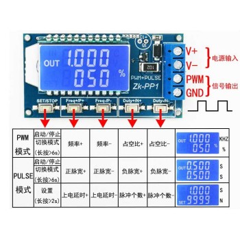 ماژول سیگنال ژنراتور PWM سه کانال با نمایشگر دیجیتال