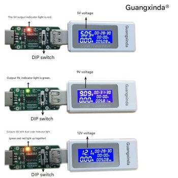ماژول تستر فست شارژ QC3.0 و QC2.0 با ولتاژ خروجی 5 9 12 ولت