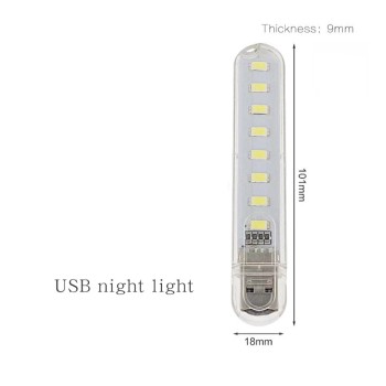 چراغ مطالعه USB مهتابی با 8 عدد LED