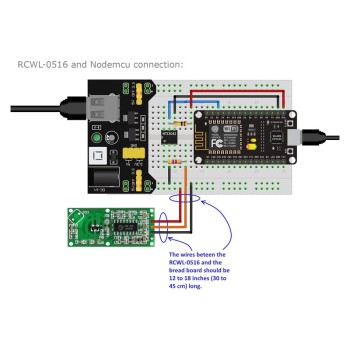 ماژول سنسور تشخیص حرکت مایکروویو RCWL-0516 با زاویه تشخیص 360 درجه