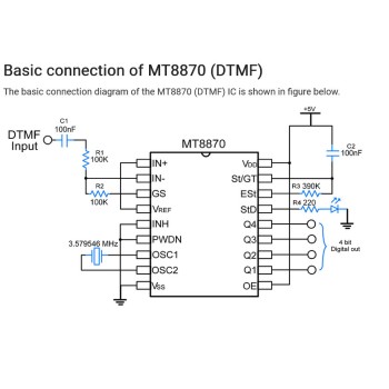 ماژول MT8870 دریافت کدهایDTMF