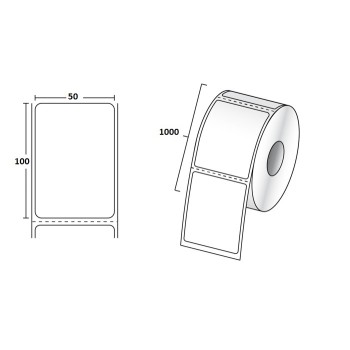 رول 500 عددی لیبل کاغذی 100 در 50 میلی متر