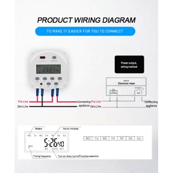 تایمر سوئیچ دیجیتال قابل برنامه ریزی CN101A مدل 5v 12v 220v