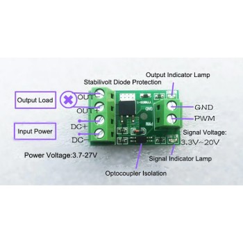 ماژول سوئیچ 10 آمپر PWM با ماسفت FQD60N03