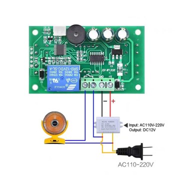 ترموستات دیجیتال XH-W1308 با نمایشگر دما و کنترل رله و هشدار