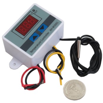 ترموستات دیجیتال XH-W3001 با نمایشگر و کلید کنترل 12 ولت