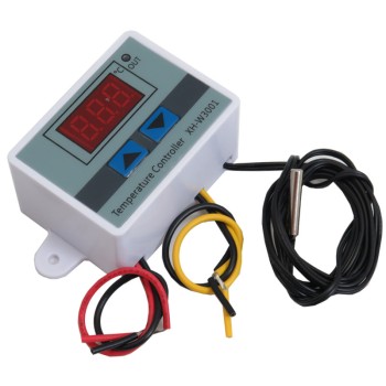 ترموستات دیجیتال XH-W3001 با نمایشگر و کلید کنترل 12 ولت
