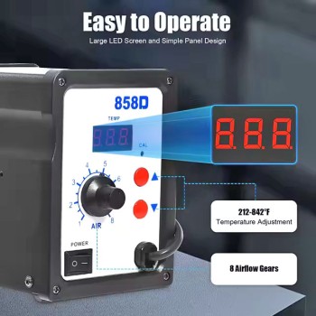 هیتر هوای گرم دیجیتال 858D تک کاره 700 وات مناسب تعمیرات SMD هیتر هوای گرم دیجیتال 858D تک کاره 700 وات مناسب تعمیرات SMD