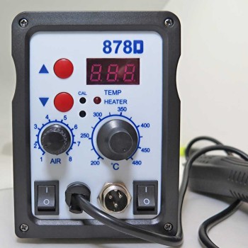 هویه و هیتر هوای گرم 700 وات دیجیتال 878D (ست کامل)