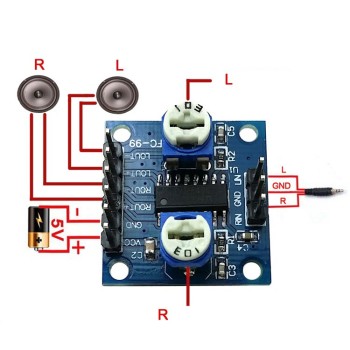 ماژول آمپلی فایر صوتی PAM8406 5W کلاس D