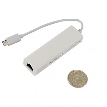 هاب 3 پورت تبدیل میکرو OTG USB همراه با پورت RJ45 