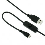 کابل شارژ 150 سانتی متری میکرو USB دارای سوئیچ پاور مناسب برای برد رزبری پای