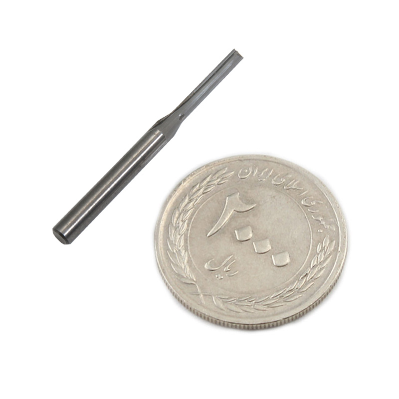 فرز اندمیل ( End Mill ) دوپر دارای طول کارگیر 12mm و قطر 2mm