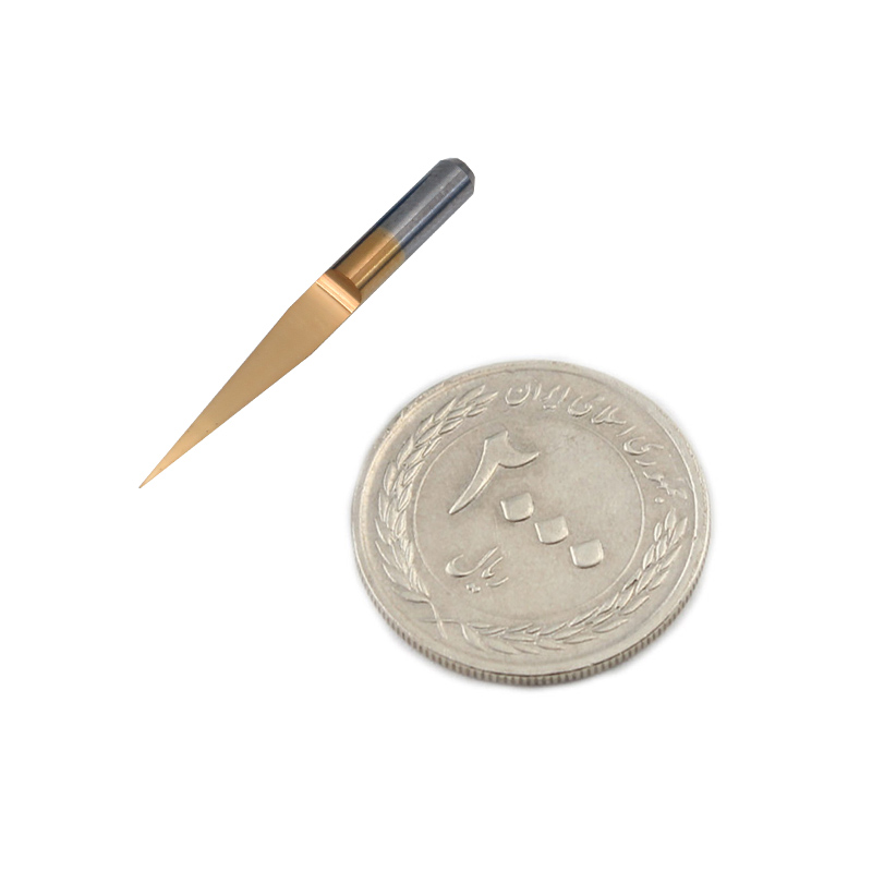 ابزار حک و تراش کارباید CNC شفت 3.175 زاویه 10 درجه قطر 0.1 میلی متر