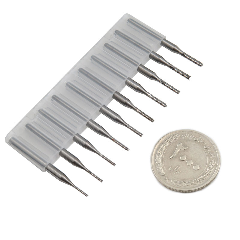 ست ابزار فرز برشکاری 3.175 میلیمتر - سایز  0.80 تا 1.80 میلیمتر