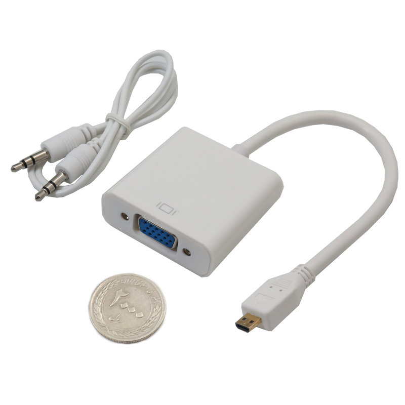 کابل مبدل microHDMI به VGA همراه با خروجی صدا