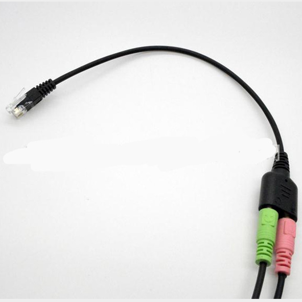 کابل تبدیل جک 3.5 میلی متری دوبل  هدفون / میکروفون به سوکت تلفن RJ9 / RJ10 