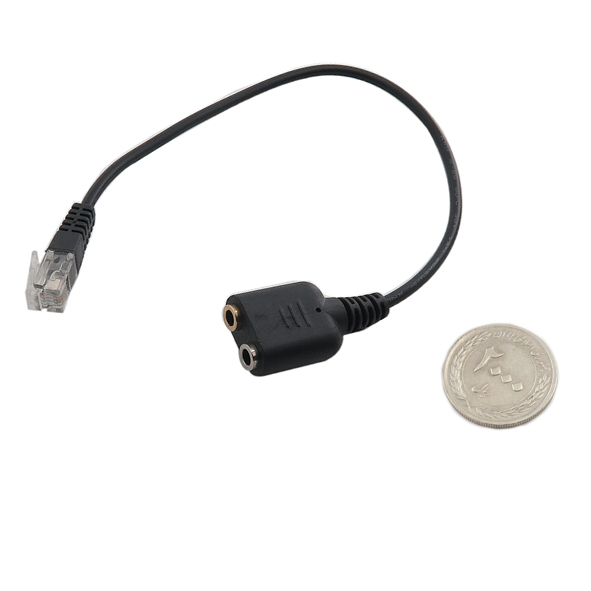 کابل تبدیل جک 3.5 میلی متری دوبل  هدفون / میکروفون به سوکت تلفن RJ9 / RJ10 