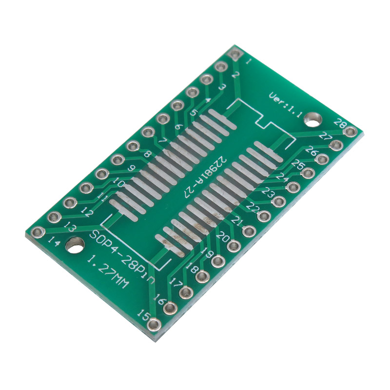 برد دو لایه تبدیل SMD به DIP ویژه آی سی های SOP/SSOP/TSSOP/SOIC28/SOL28