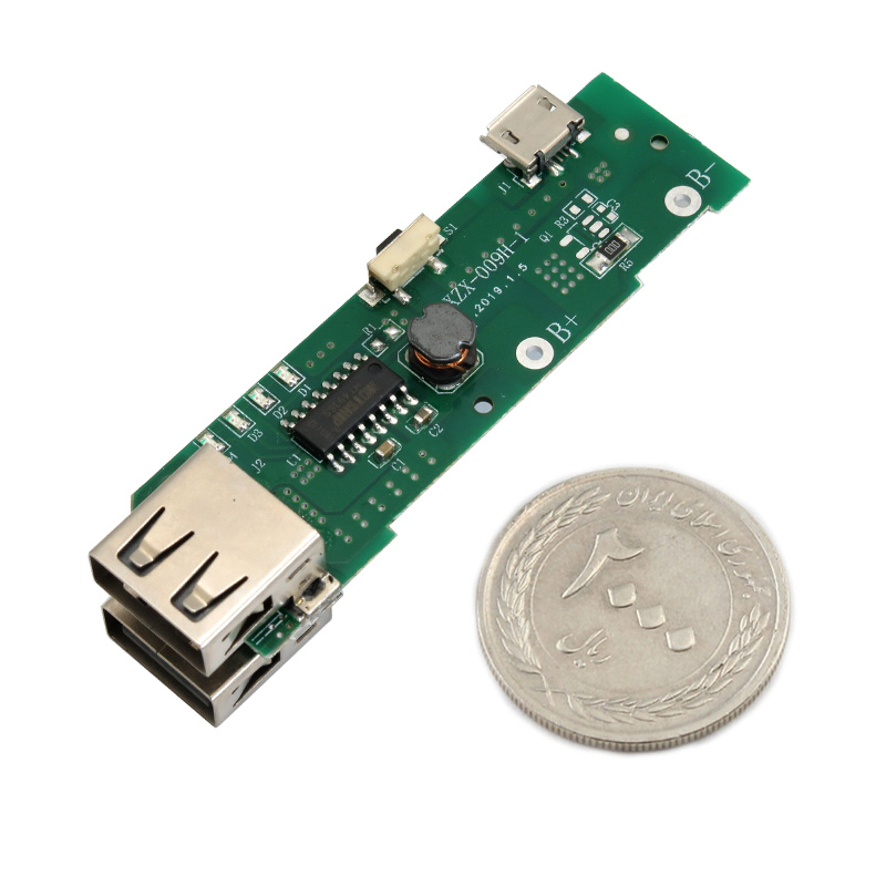 ماژول شارژر / دشارژر باتری لیتیومی دارای دو خروجی 5V 1A / 2A USB مناسب برای ساخت پاور بانک