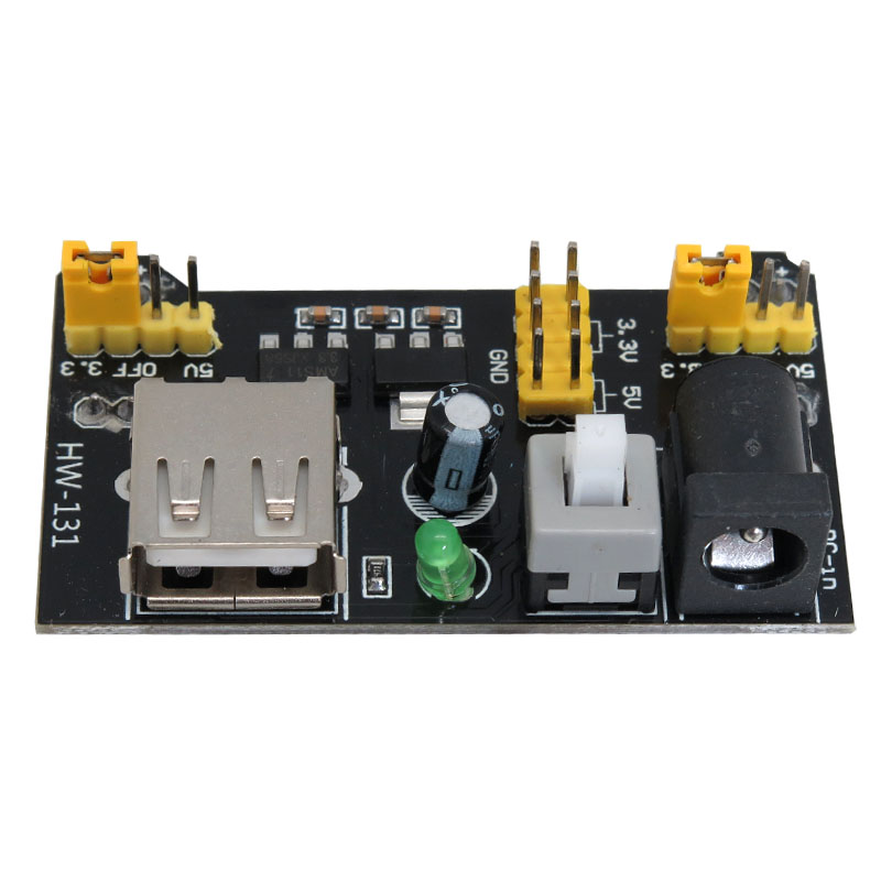 ماژول منبع تغذیه بردبوردی AMS1117 دارای ورودی جک آداپتوری / USB 
