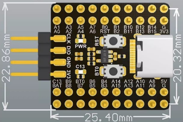 برد آرم مینی پردازنده STM32F103C8T6
