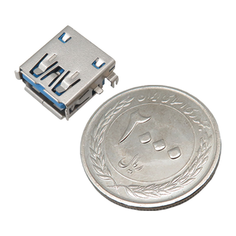 کانکتور USB3.0 Type-A مادگی 90 درجه SMD بسته دو عددی