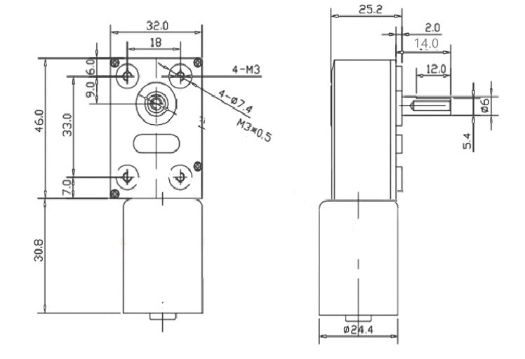 موتور DC گیربکس دار 12 ولتی 90rpm