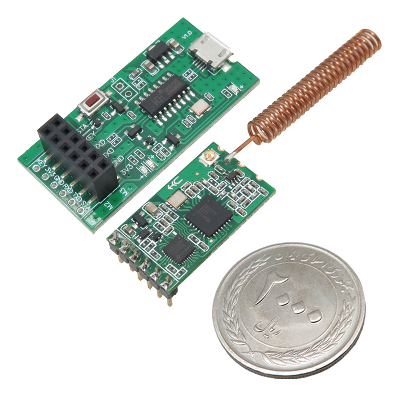 ماژول وایرلس LoRa-SX1278 دارای ارتباط سریال HC-14 و فرکانس 433MHz