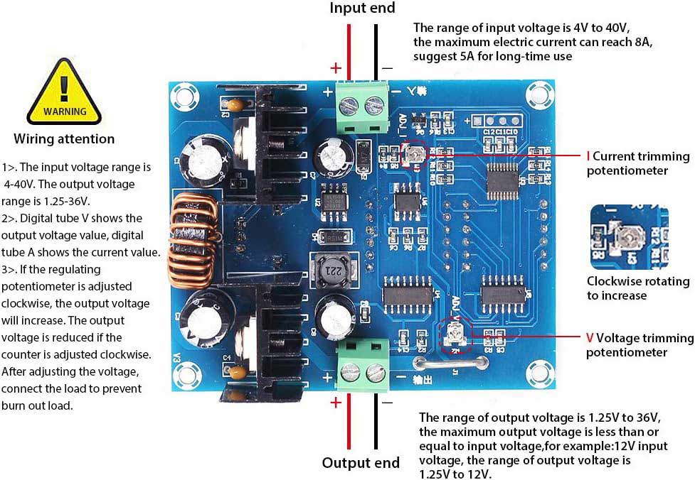 ماژول کاهنده XH-M403 با نمایشگر ولتاژ و جریان قابل تنظیم