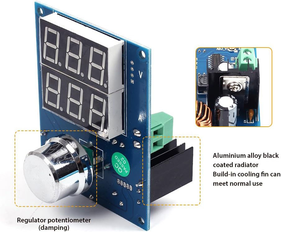 ماژول کاهنده XH-M403 با نمایشگر ولتاژ و جریان قابل تنظیم