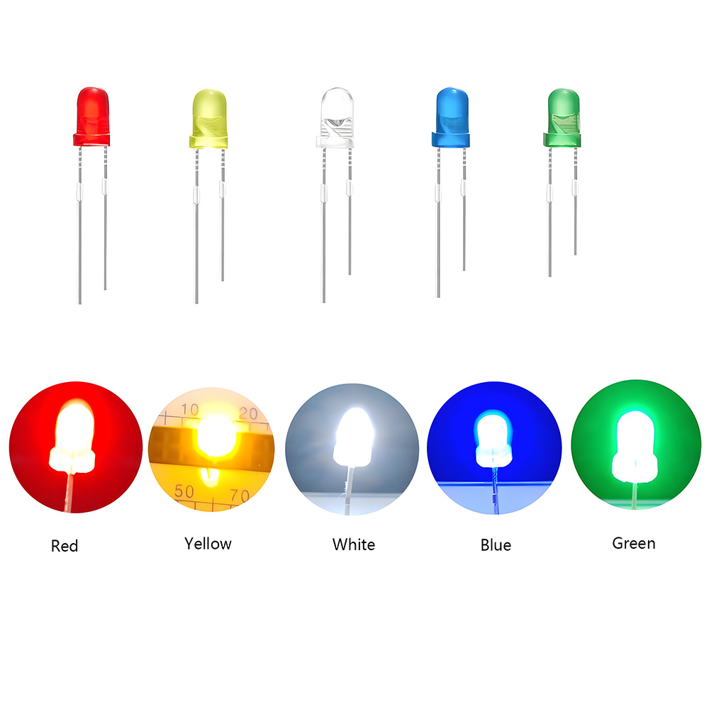 پک LED ال ای دی 3 و 5 میلی متری در 5 رنگ - 200 عددی