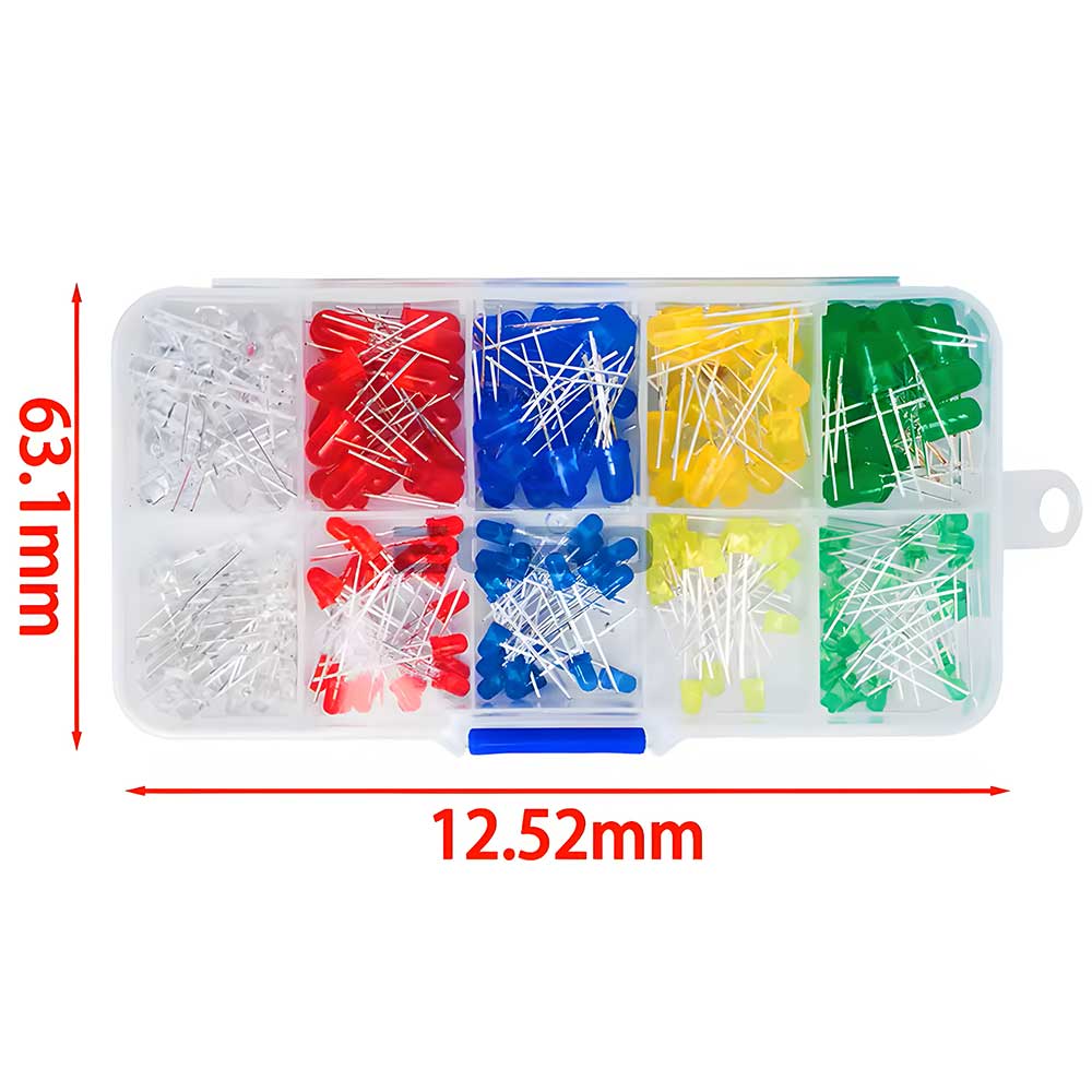 پک LED ال ای دی 3 و 5 میلی متری در 5 رنگ - 200 عددی