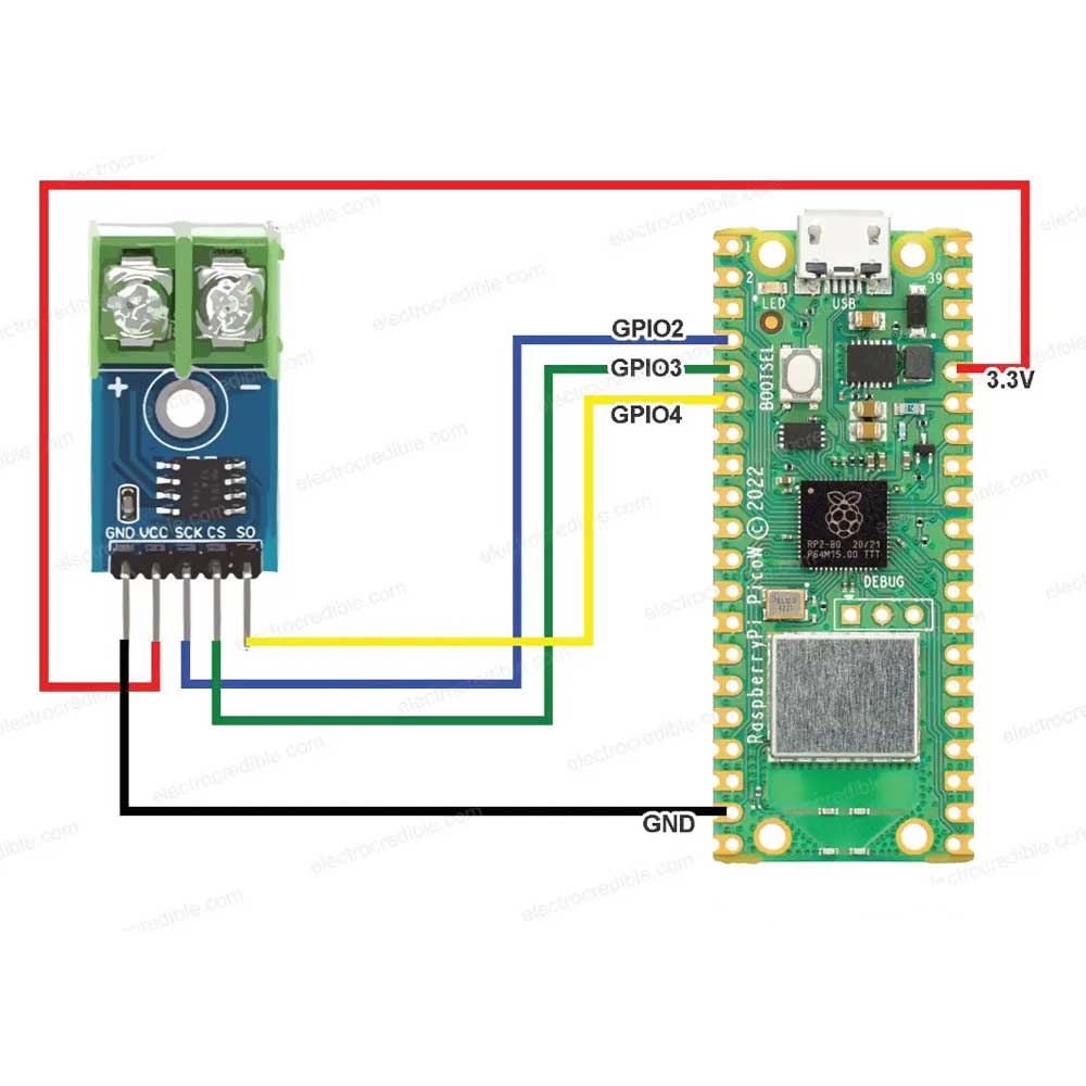 ماژول دماسنج و سنسور ترموکوپل MAX6675 تایپ K